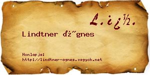 Lindtner Ágnes névjegykártya